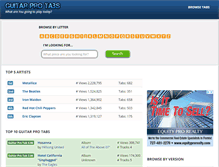 Tablet Screenshot of guitarprotabs.net